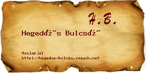 Hegedűs Bulcsú névjegykártya