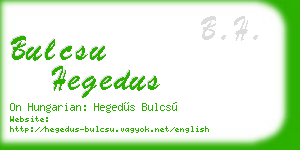 bulcsu hegedus business card